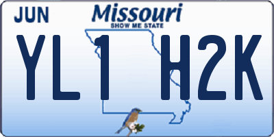 MO license plate YL1H2K