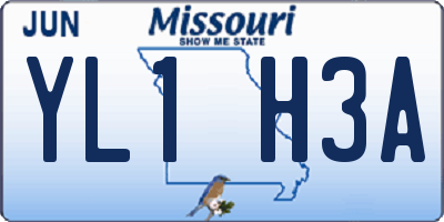 MO license plate YL1H3A