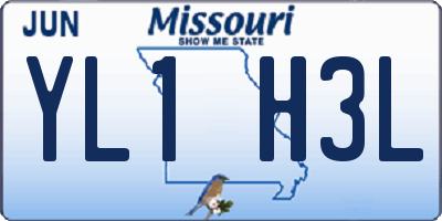 MO license plate YL1H3L