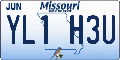 MO license plate YL1H3U