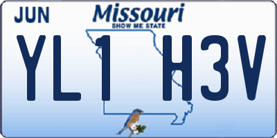MO license plate YL1H3V
