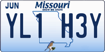 MO license plate YL1H3Y