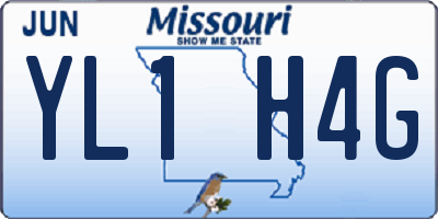 MO license plate YL1H4G