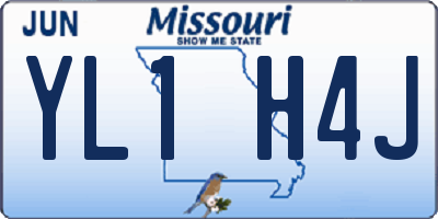 MO license plate YL1H4J