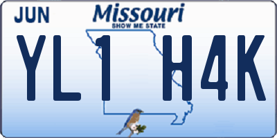 MO license plate YL1H4K