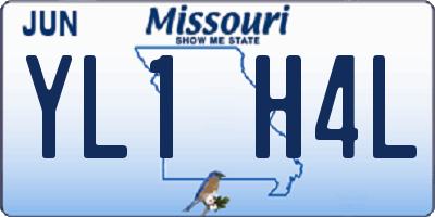 MO license plate YL1H4L