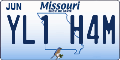 MO license plate YL1H4M