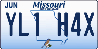 MO license plate YL1H4X