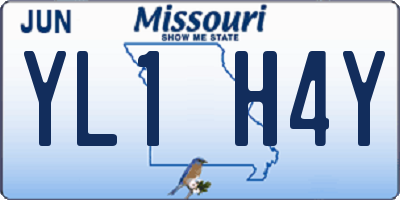 MO license plate YL1H4Y
