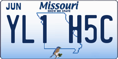 MO license plate YL1H5C
