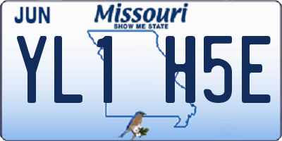 MO license plate YL1H5E