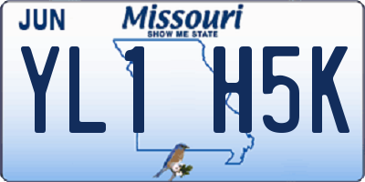MO license plate YL1H5K