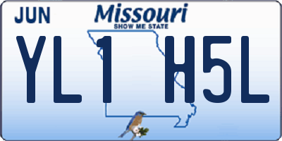 MO license plate YL1H5L