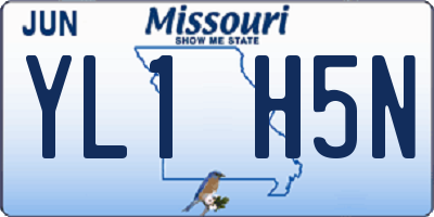 MO license plate YL1H5N