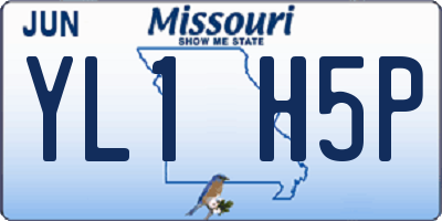 MO license plate YL1H5P