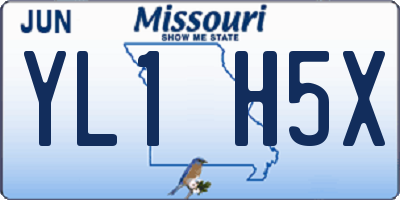 MO license plate YL1H5X