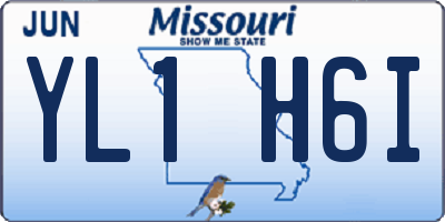 MO license plate YL1H6I