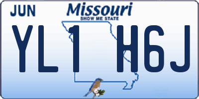 MO license plate YL1H6J