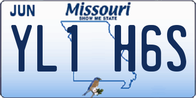 MO license plate YL1H6S