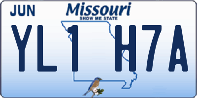 MO license plate YL1H7A