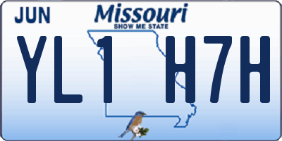 MO license plate YL1H7H