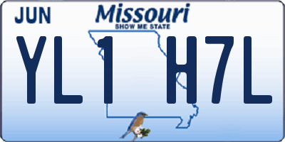 MO license plate YL1H7L