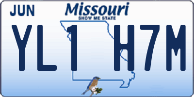 MO license plate YL1H7M