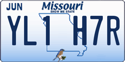 MO license plate YL1H7R