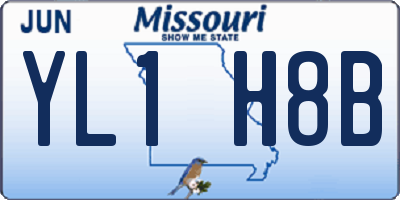 MO license plate YL1H8B