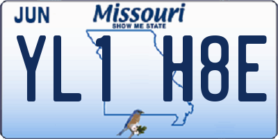 MO license plate YL1H8E