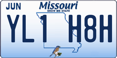 MO license plate YL1H8H