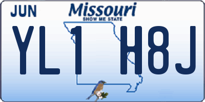 MO license plate YL1H8J