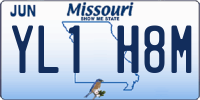 MO license plate YL1H8M