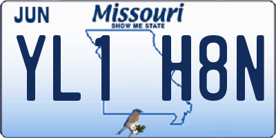 MO license plate YL1H8N