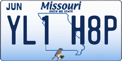 MO license plate YL1H8P