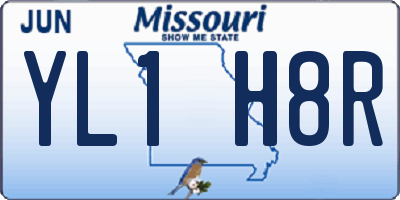 MO license plate YL1H8R