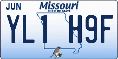 MO license plate YL1H9F