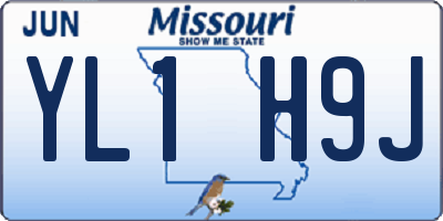 MO license plate YL1H9J