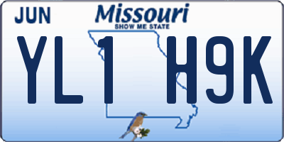 MO license plate YL1H9K
