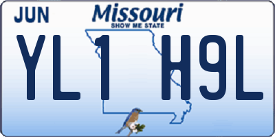 MO license plate YL1H9L