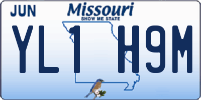 MO license plate YL1H9M