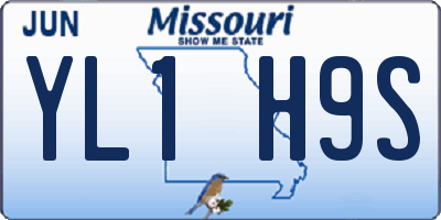 MO license plate YL1H9S