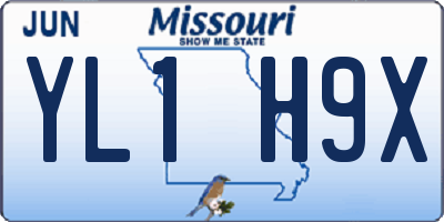 MO license plate YL1H9X