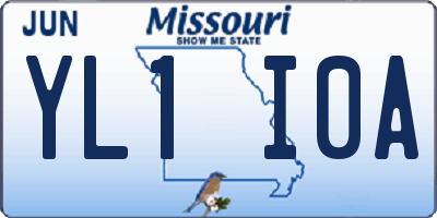 MO license plate YL1I0A