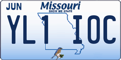 MO license plate YL1I0C