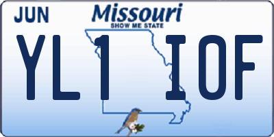 MO license plate YL1I0F