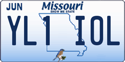 MO license plate YL1I0L