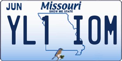 MO license plate YL1I0M