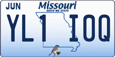 MO license plate YL1I0Q
