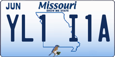 MO license plate YL1I1A